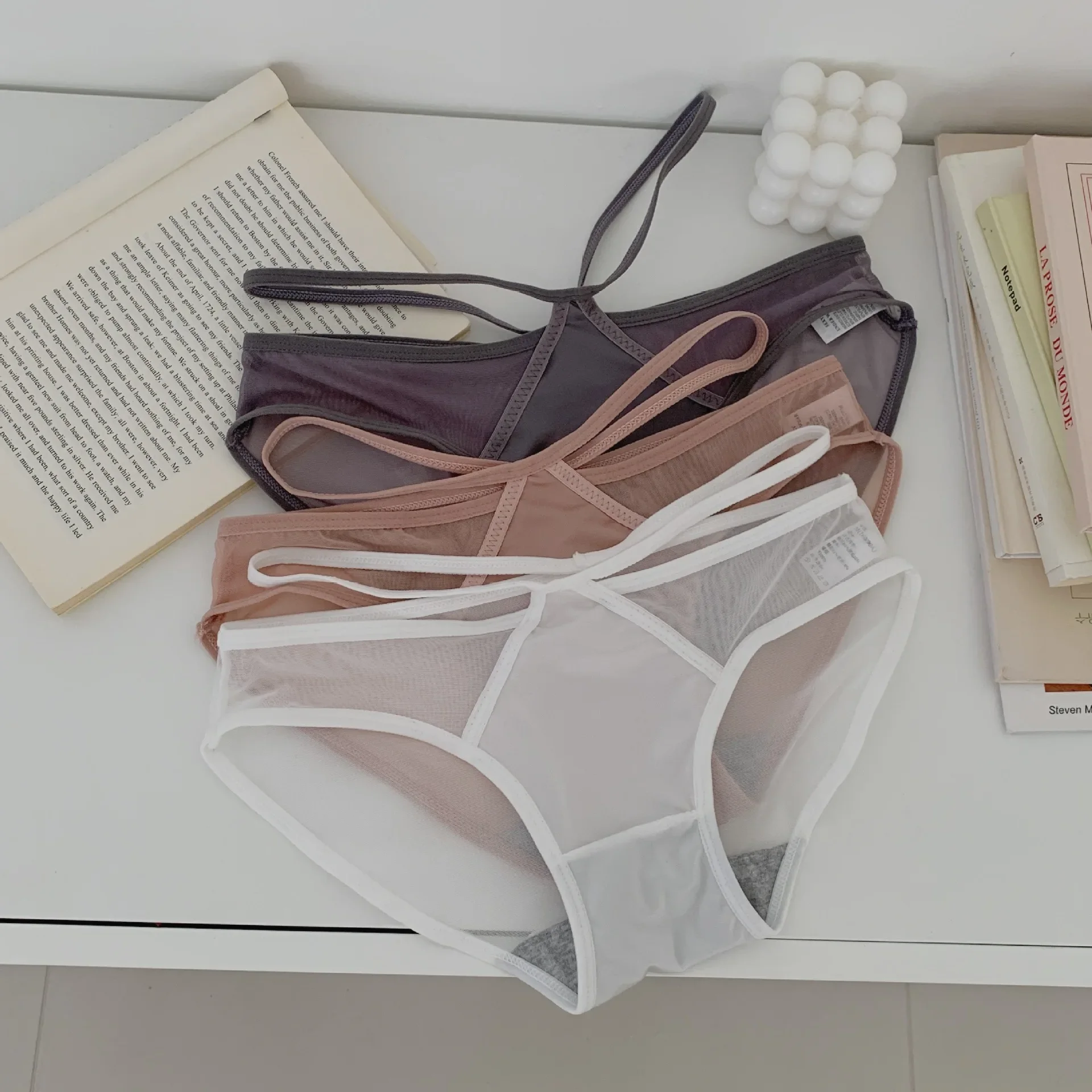 

Sexy Lace Panties Low Waist for Women Skin-friendly Breathable Ice Silk Bikini Briefs Low-rise Cotton Briefs Female Wholesale