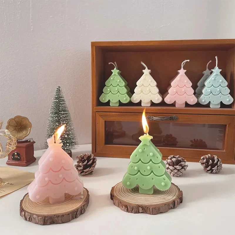 

Christmas candle holiday decoration ornaments Christmas tree scented candle Decorative aromatic candles for new Year decoration