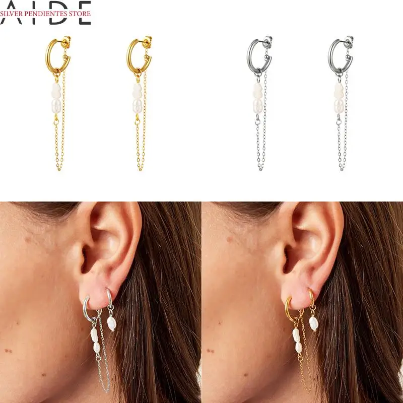 

Женские серьги-цепочки из серебра 925 пробы с жемчугом