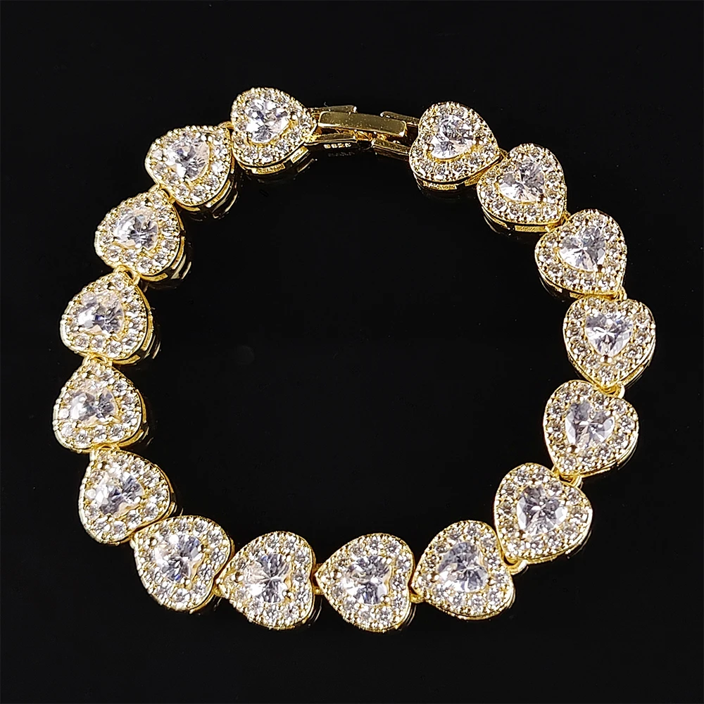 2023 Новое поступление 18 см роскошный браслет в форме сердца цвета розового золота