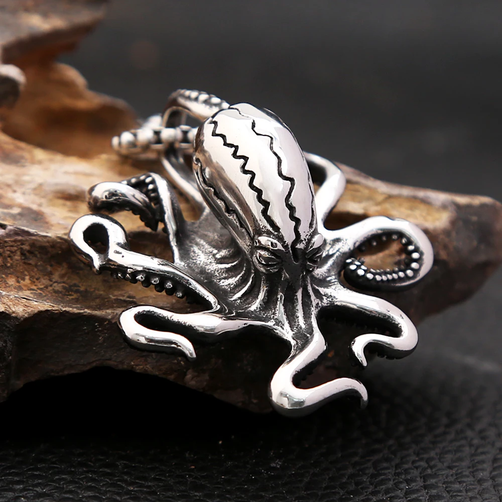 

Punk Stainless Steel Octopus Pendant Necklace Men's And Women's Fashion Trend Animal Necklace Popular Jewelry Gifts Wholesale