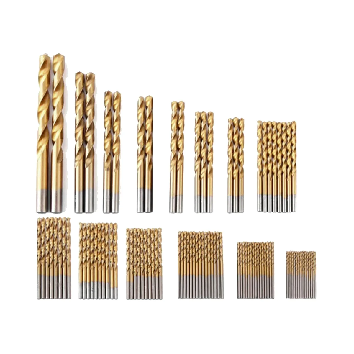 

99 Pcs Titanium Coated Drill Bit Set, 135 Degree Tip HSS Drill Bits Kit for Steel, Aluminum, Copper, Soft Alloy Steel