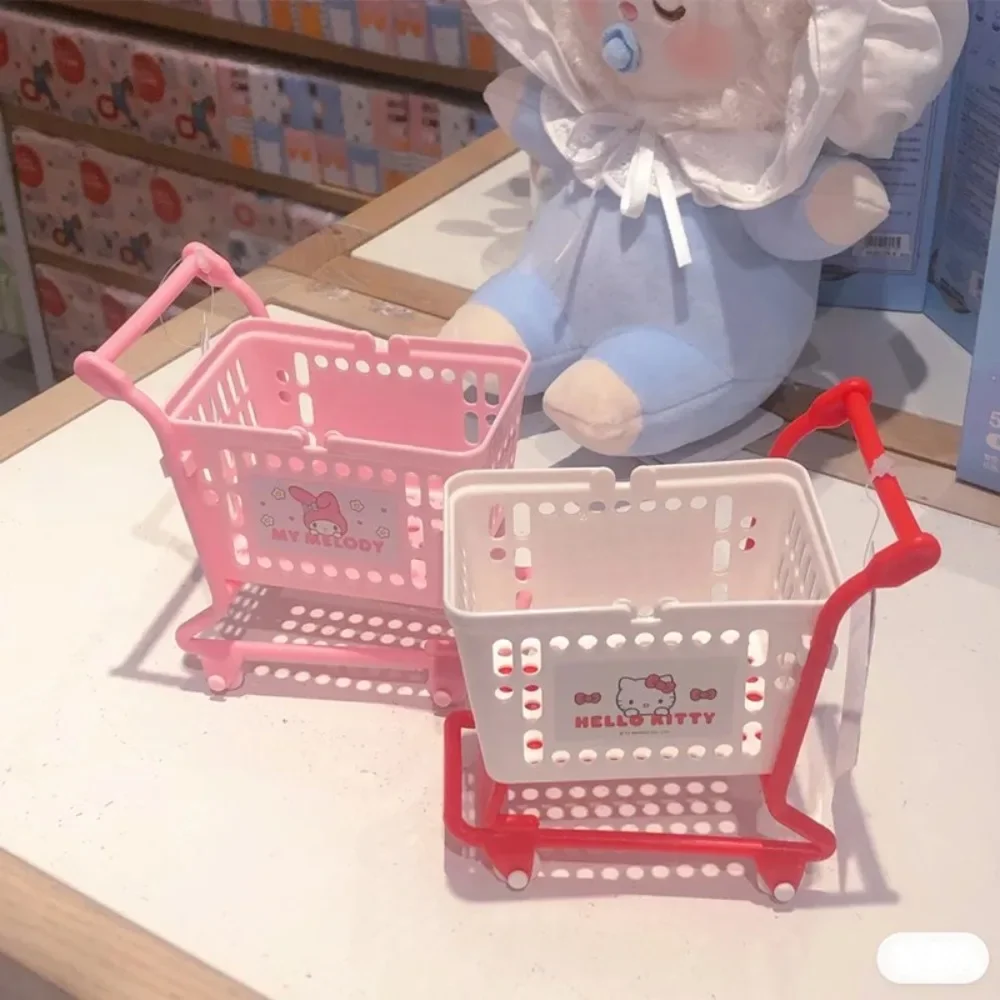 Миниатюрная корзина для покупок Miniso Kawaii Hello Kitty Kuromi настольное украшение мебель