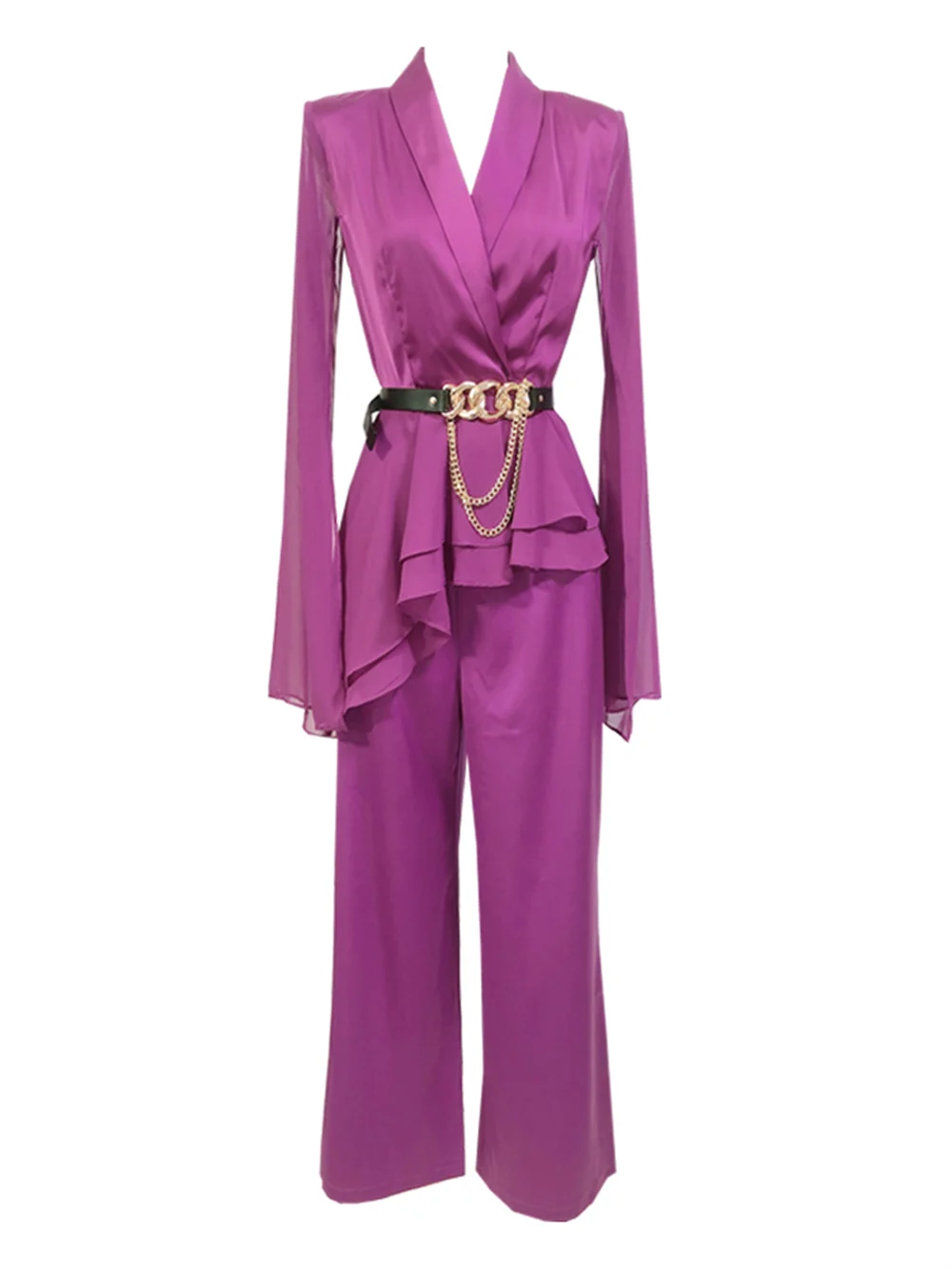 High-Quality Fashion Jacquard Pants Suit 2023 New Spring Women's Light Luxury Socialite Flare Trousers Elegant Two-Piece Set