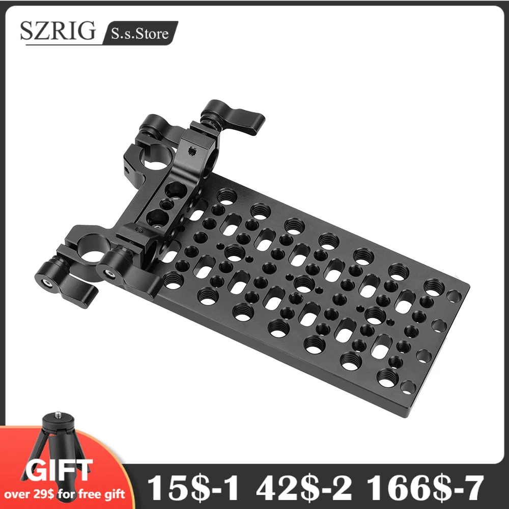SZRIG Multipurpose Cheese Plate Extension Platform With 1/4" & 3/8" Threads & Mounting Grooves
