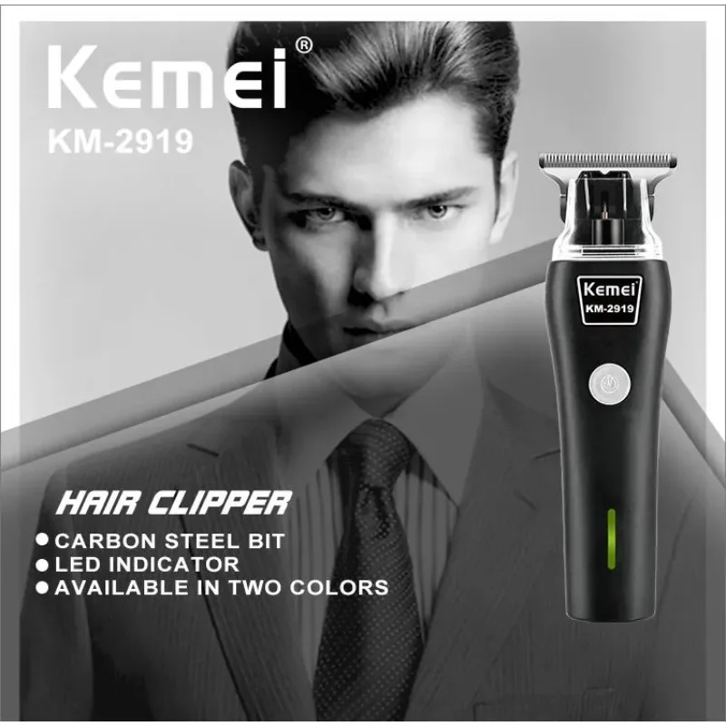 Фото Горячая Распродажа, профессиональный Мужской электрический триммер km2919 с USB-зарядкой, машинка для стрижки волос kemei, триммер, машинки для стрижки волос для мужчин №2