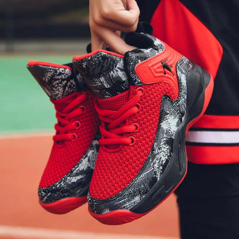 Brand Kids Basketball Shoes Boys Sneakers Non-slip Child Trainer Basket Shoes Outdoor Mesh Children Sport Shoes