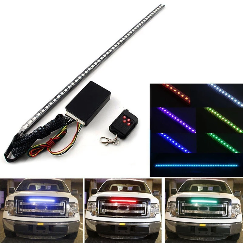 

7-Color RGB 48-LED Knight Night Rider Scanner Lighting Bars Wireless Remote Control Suitable for Car SUV Truck 12V 5050