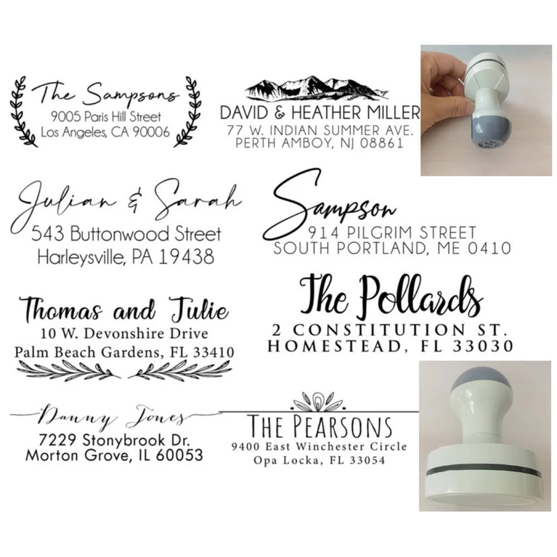 Personalized Address Stamp Self Ink 3 Line Self Inking Modern Business Family or Wedding Stamper Housewarming Gift