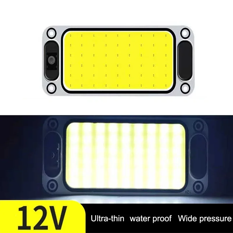 12 В-24 В универсальная лампа для чтения салона автомобиля COB 108SMD светодиодная панель купольный светильник высокой яркости лампа для грузовика водонепроницаемая лампа
