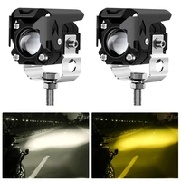 2pcs motorcycle headlights spotlights white yellow fog light led driving lights auxiliary lights 60w 6000k motorcycle headlamp