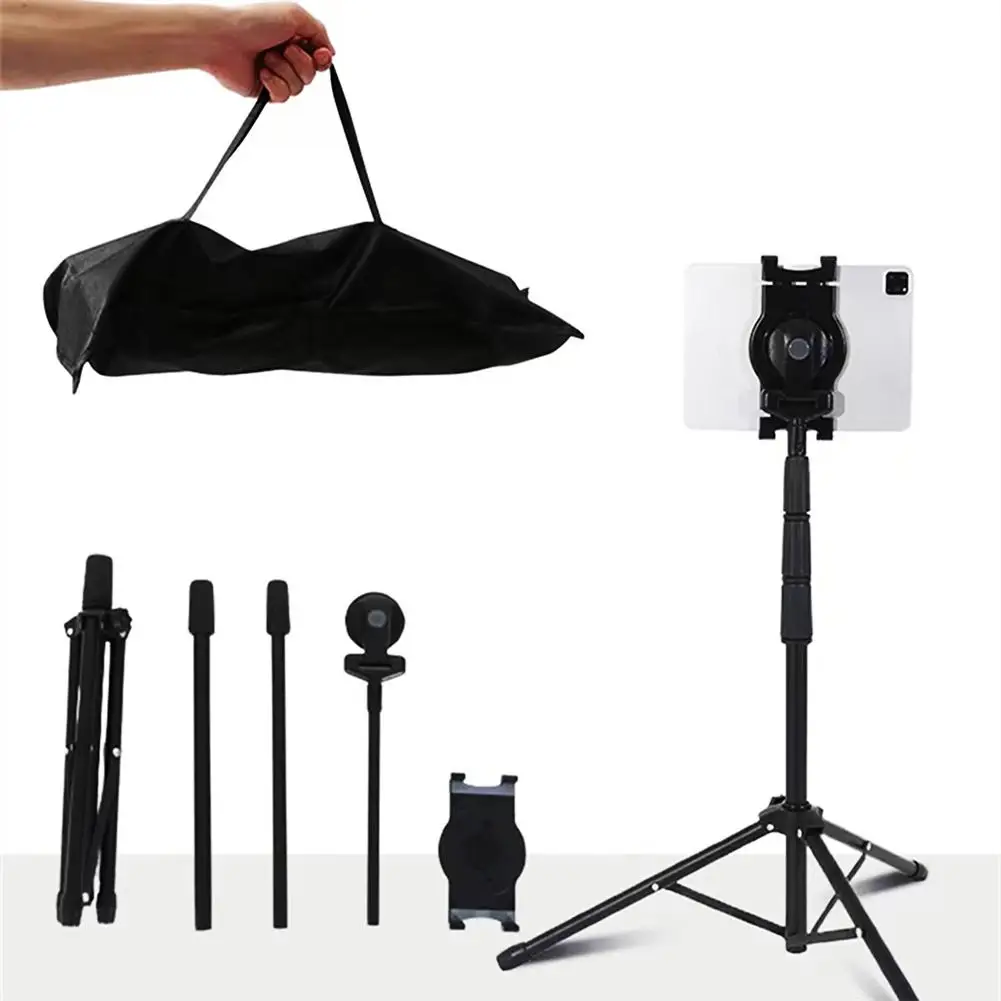 

55-160cm Adjustable Tablet Stand Holder Floor Tripod Desk Metal Lift Live Video Lazy Bracket Compatible For 7-10.5 Inch Ipad