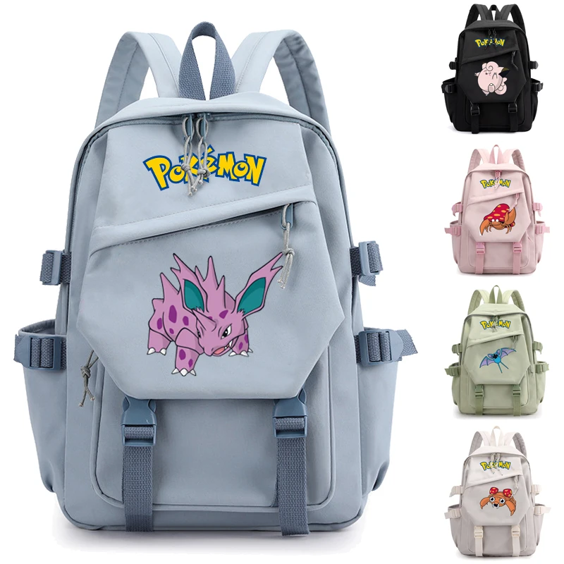

Anime Pokemon Backpack Kawaii Student School Bag Children Girl Boy Black Blue Schoolbag Computer Gifts Waterproof Pikachu Gengar