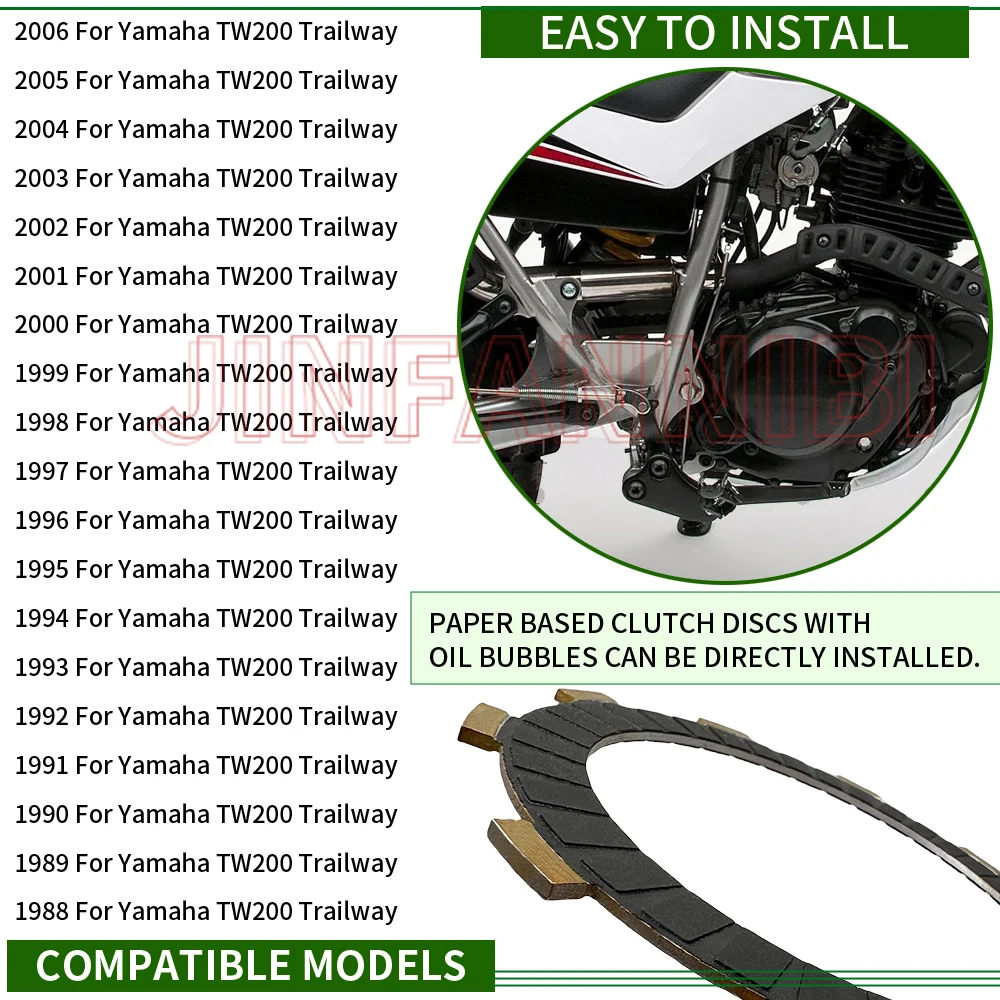 Фрикционные пластины сцепления пружины комплект прокладок для Yamaha Trailway 200 TW200 1988-2021 #537-16321-00-00 336-16324-00-00 (art.: 3920ca0c49566) - 3920ca0c49566