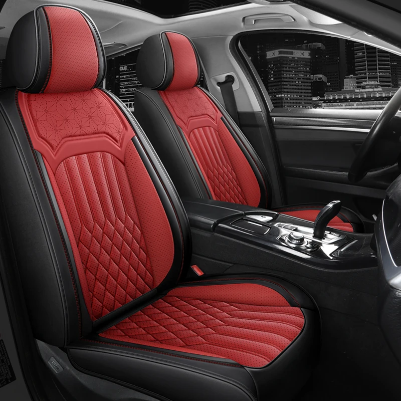 

Универсальные чехлы на сиденья автомобиля, полный комплект, кожаные чехлы для VW Passat B5 Mazda CX5 Seat Ibiza Honda Fit Fiat Tipo KIA Ceed, автомобильные аксессуары