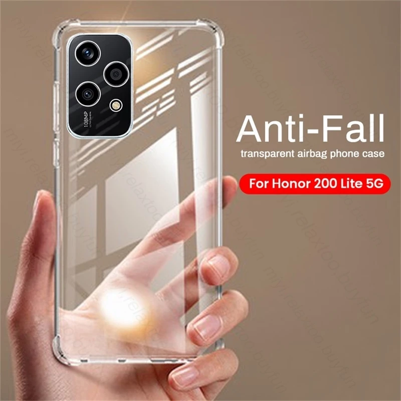 Прозрачные подушки безопасности Противоударная оболочка для Honor 200 Lite Женская