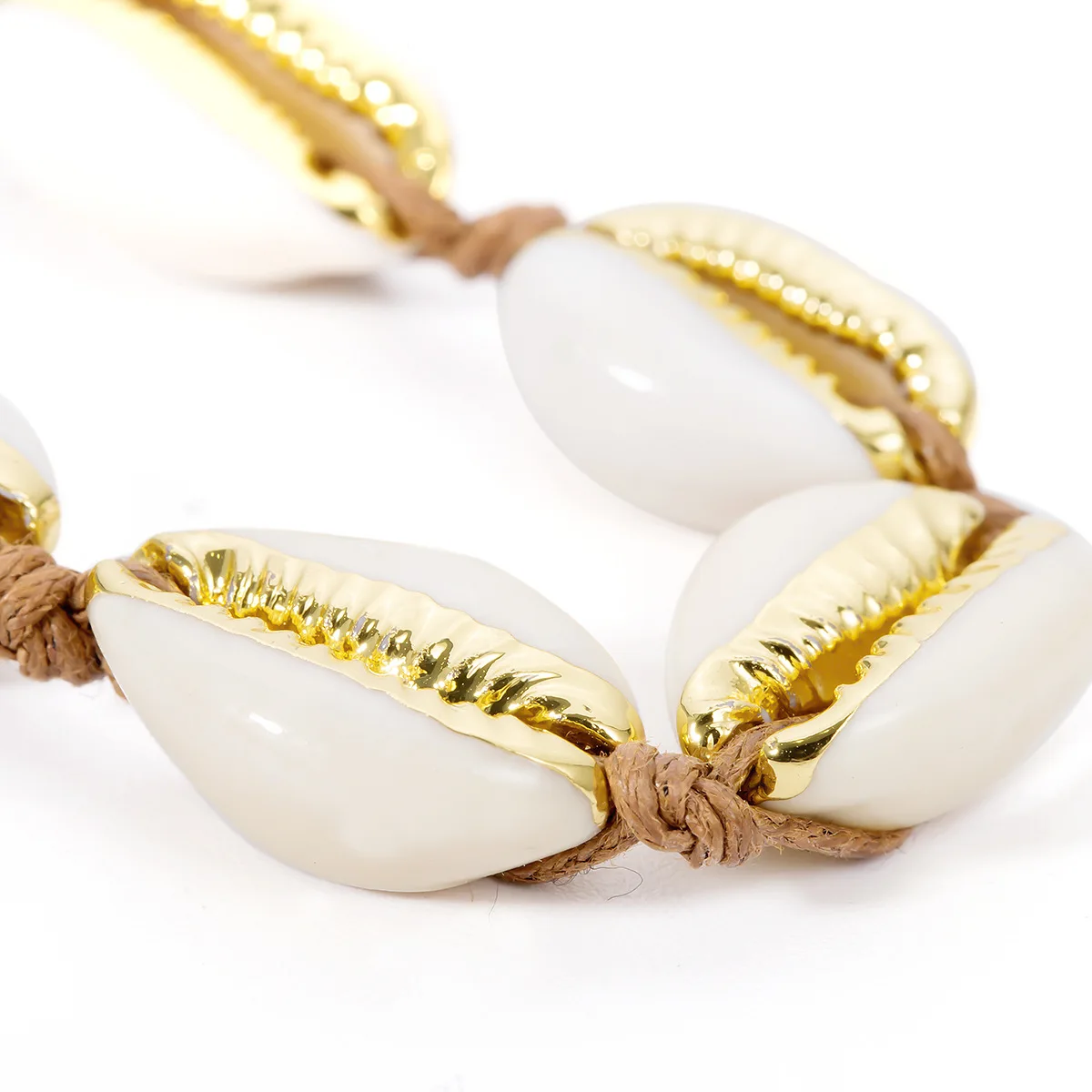 Boho White Shell Woven Collar Necklace Women's 2023 Vintage Simple Metal Adjustable Necklaces Girl Fashion Charm Jewelry