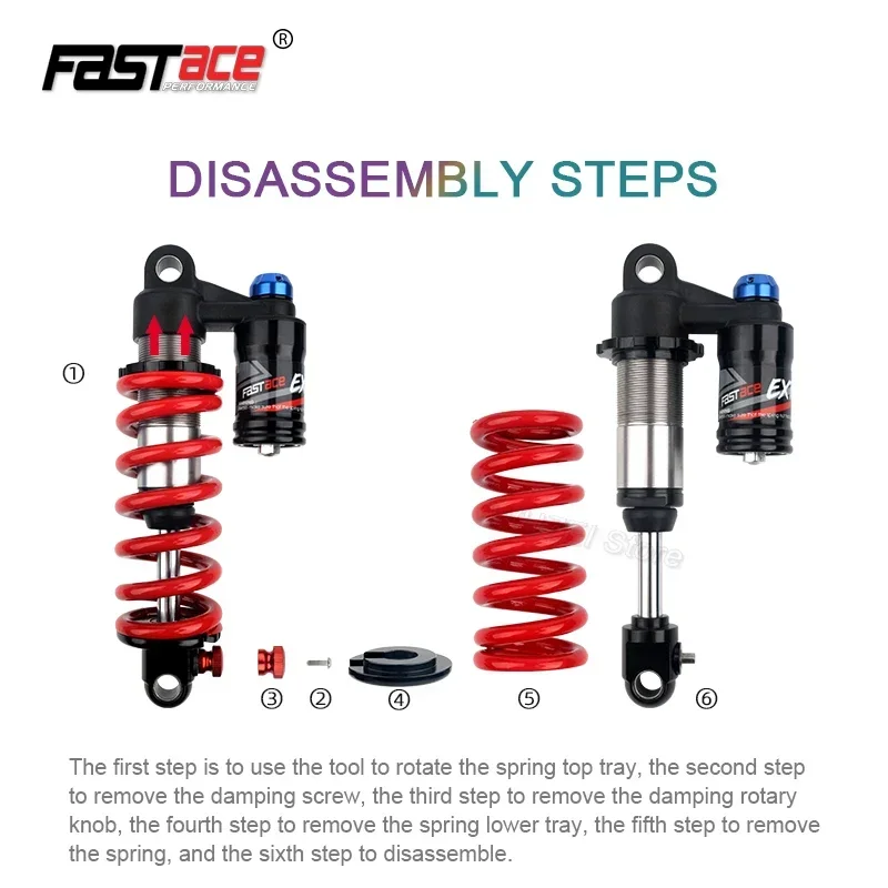 Фото FASTACE DBA53RC Задний амортизатор MTB 190 мм/200 мм/210 мм/220 мм/240 мм * 550 фунтов Амортизатор для горного велосипеда Downhill DH DNM rcp2S №3