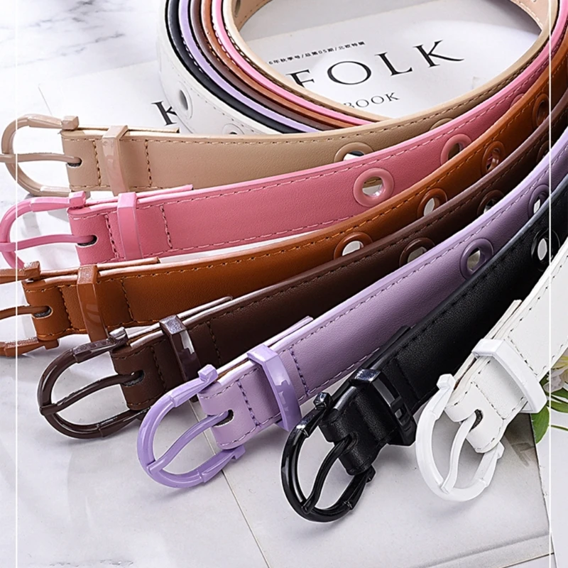 

Pin Buckle Belt Aesthetic Wide PU Belt Punk-style Casual Belt Female Accessories