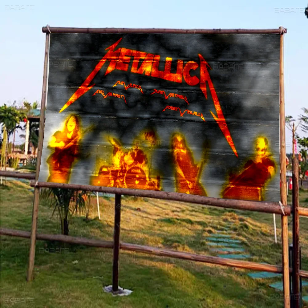 M-Metallica мультяшный флаг искусство научная фантастика комнатный декор настенный