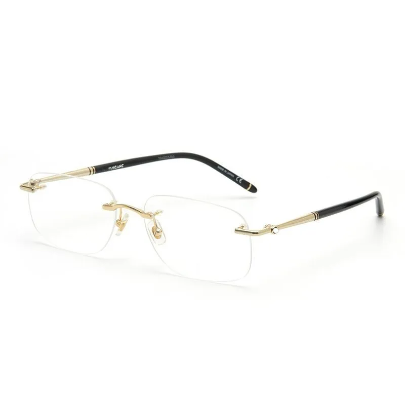

MontbIonc Luxury brand men's frameless prescription glasses frame 0071 women's fashion reading computer glasses