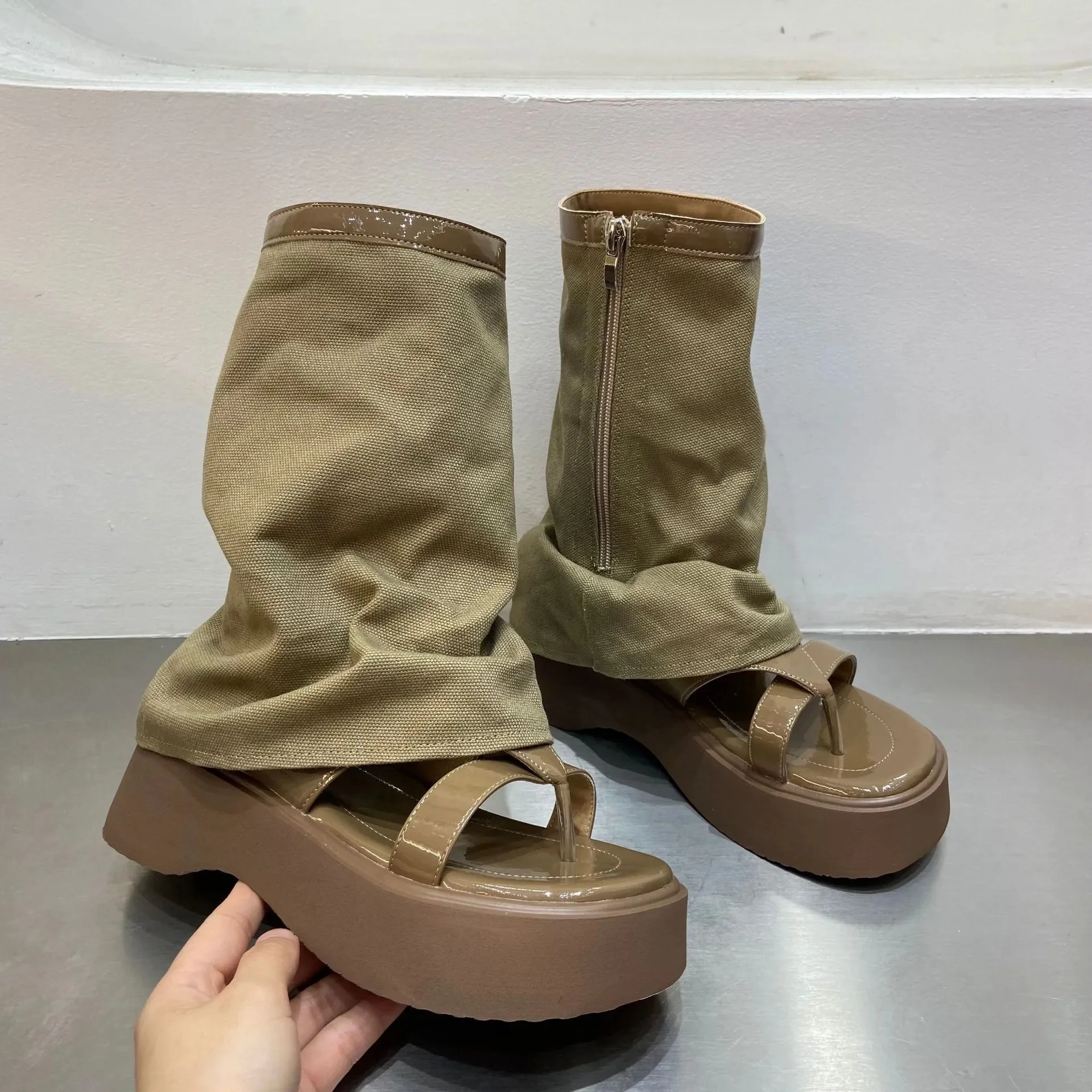 

Women's Flip-flops Summer Sandal Boots Designer Platform Sandals Open Toe Pantaloons Boots Dark Strange Cowboy Boots for Women