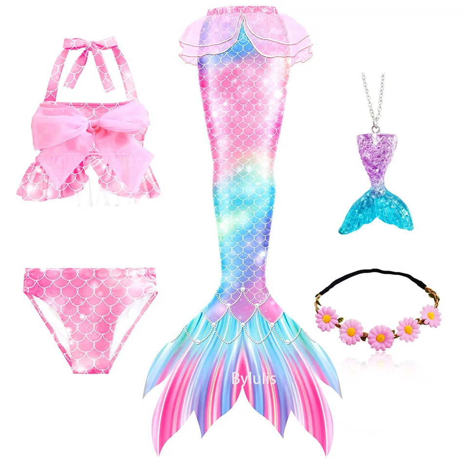 Купальный костюм для девочек с хвостом русалки пляжный купальный моноластами