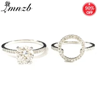 lmnzb with credentials fashion 2 in 1 ring set original tibetan silver rings 2 0ct cubic zirconia wedding band for women