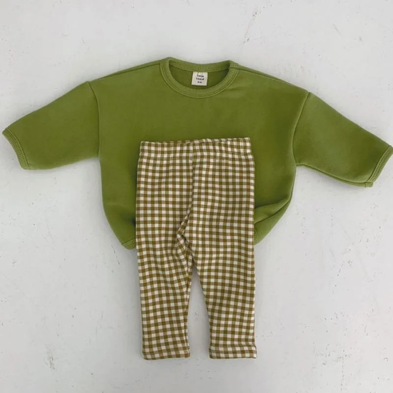 

Ensemble De Vêtements Pour Enfants, Haut à Manches Longues, Pantalon à Carreaux, Tenue Coréenne En Coton, Survêtement Pour Bébé,