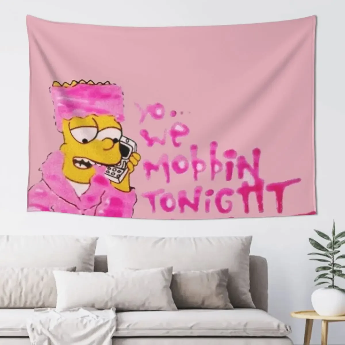 Гобелен YO WE MOBBIN TONIGHT OR WHAT из полиэстера