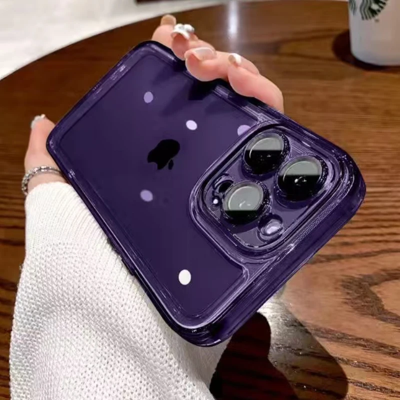 

For iPhone 13 Pro Max Phone Case Transparent Hard Acrylic With Glass Screen Protector Cover for iPhone 11 14 Pro 12 Pro Max Case