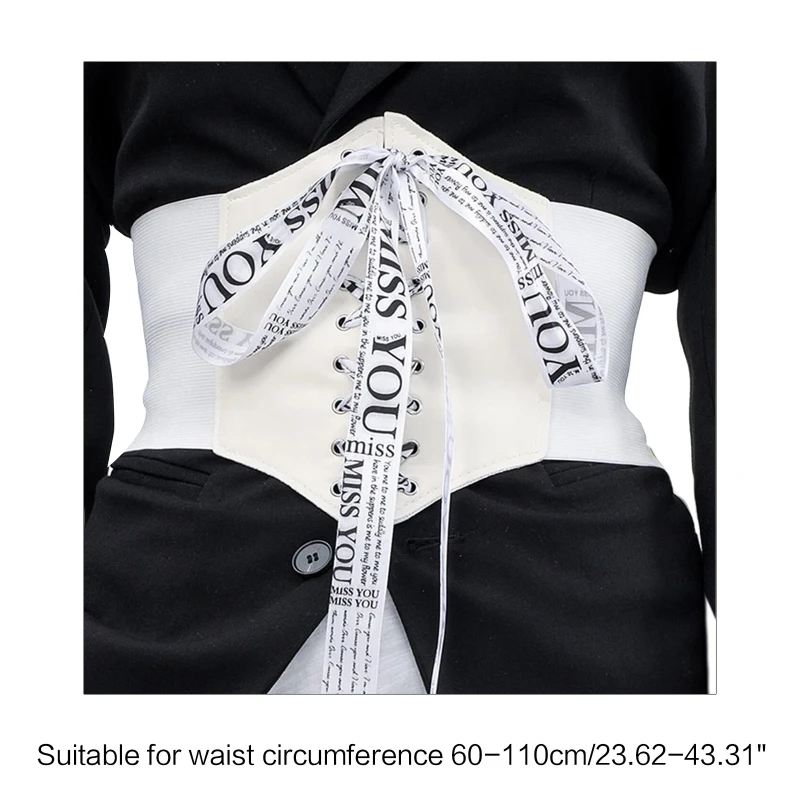 

Elegant White Color Waist Trainer Women Corset Cincher Body Shaper Girdle Trimmer Waist Decorations with Letter Belt T8DE