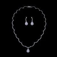 gorgeous 5a cubic zirconia bridal wedding necklace earring setprom party jewelry sets for womengirls