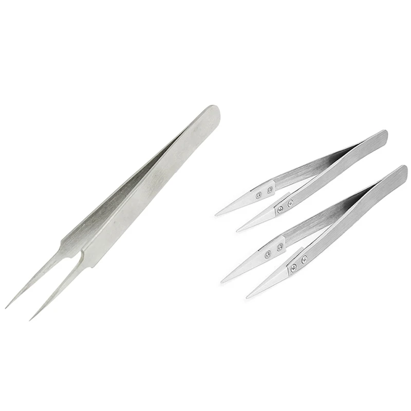 

1 Pcs Pointy Tip Polished Straight Tweezers & 2 Pcs Precision Ceramic Tweezers Non-Conductive Tweezers