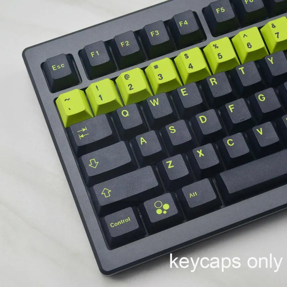 

For Gmk Toxic Fluorescent Green Color Matching Five-sided 129 Keycap Original Pbt Keys Height Sublimation Y9w2