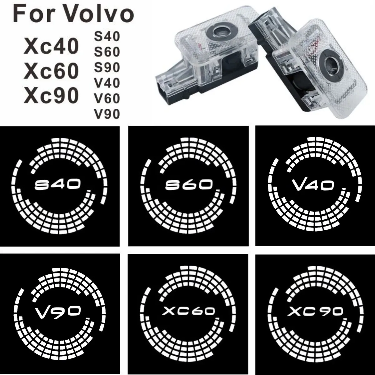 

2pcs Car LED Door Lamp Welcome projection lamp Modified Lamp for Volvo XC40 CX60 CX90 S40 S60 S90 V40 V60 V90 2012-2022