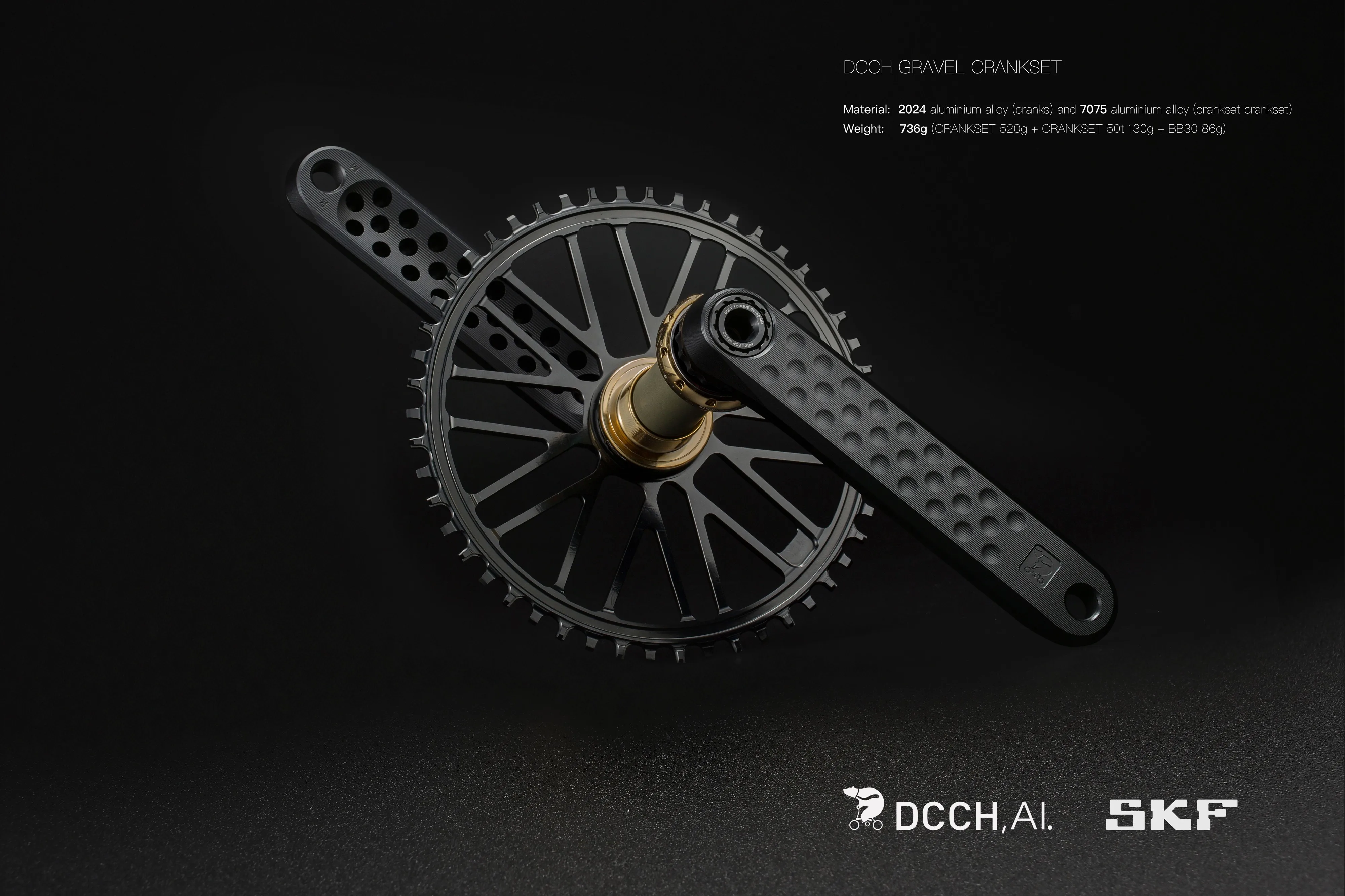 DCCH Crankset for Bompton Gravel Pavement Folding Bike Crank Lightweight Disc Claw