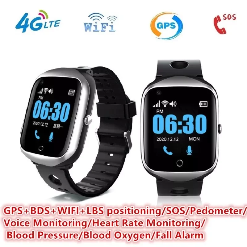 

2022New 4G Smart GPS AGPS WIFI Video Call Watch Elderly Old Man Heart Rate Blood Pressure oxygen Monitor Fall Down Alert Smartwa