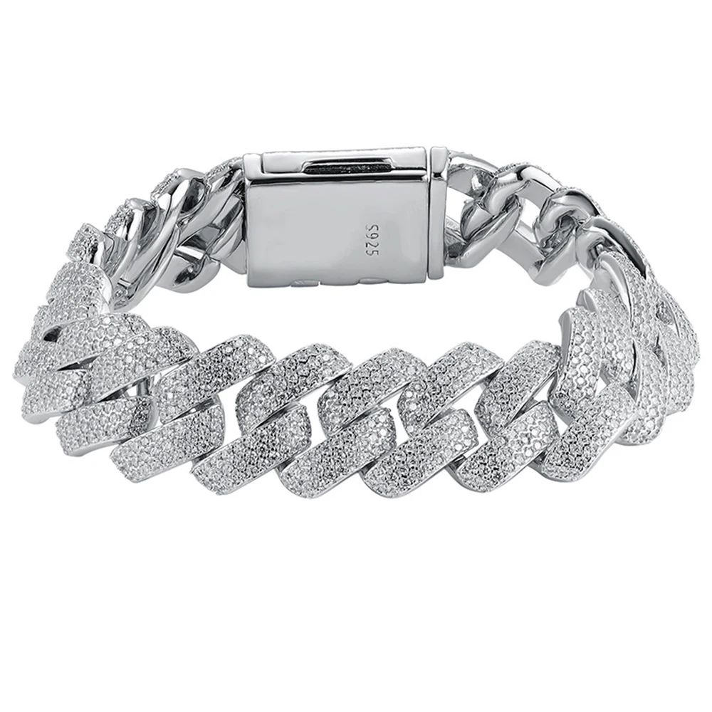 WUIHA хип-хоп стерлингового серебра 925 пробы лабораторный сапфир