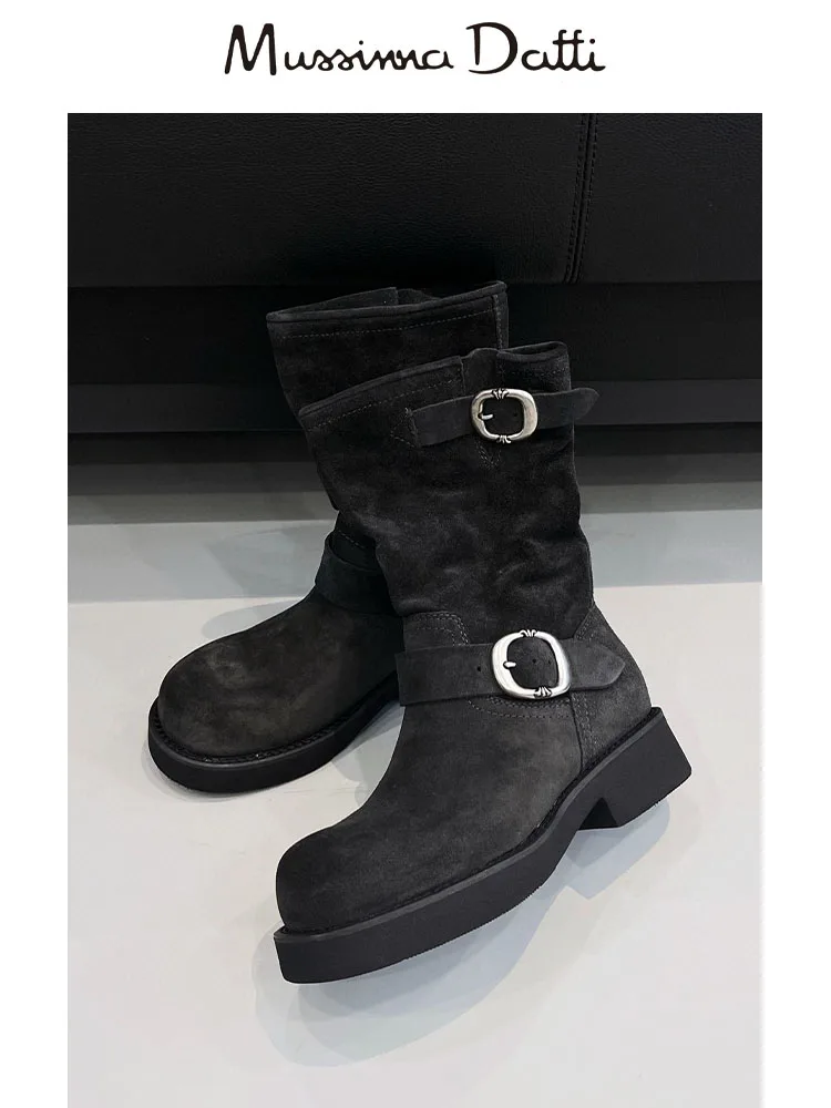 Женские ботинки из натуральной кожи Murrinna Daffi осень-зима 2023 модные простые теплые