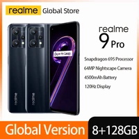 Global Version realme Pro Mobile Phone 6 6  120Hz NFC Qualcomm Snapdragon 695 8GB 128GB 64MP 5000mAh 33W Android Smartphone