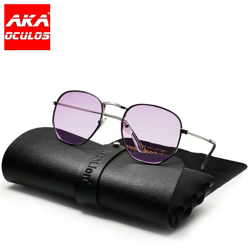 

AKA 2022 Metal Vintage Sunglasses Men/Women Designer Eyewear Men Luxury Brand Polygon Glasses Men Oculos De Sol Masculino