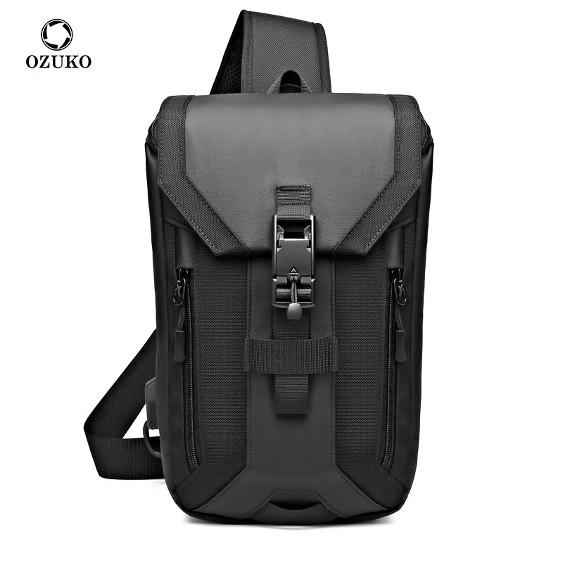 

Men's Messenger Bag Usb Charing Casual Chest Bag for Man Tide Brand Fashion Waterproof Men Bags