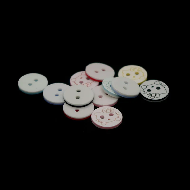 

SHINE 12.5mm 50PCs Resin Sewing Button Scrapbooking Round Cat 2 Holes Costura Botones bottoni botoes S1050