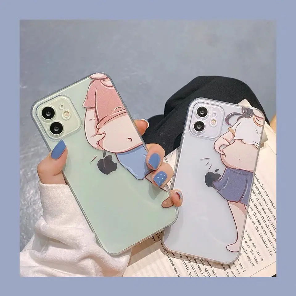 

Fun Couples To Lose Weight for Boys and Girls IPhone12 Case Transparent 13promax Phone Case for 11/xr/xs