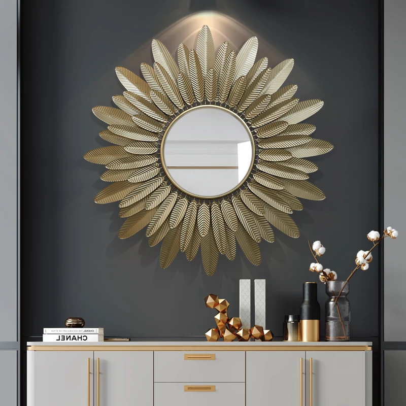 

Wall Decorative Mirrors Living Room Nordic Shower Gold Large Round Decorative Mirror Aesthetic Lustro Na Sciane Home Decor