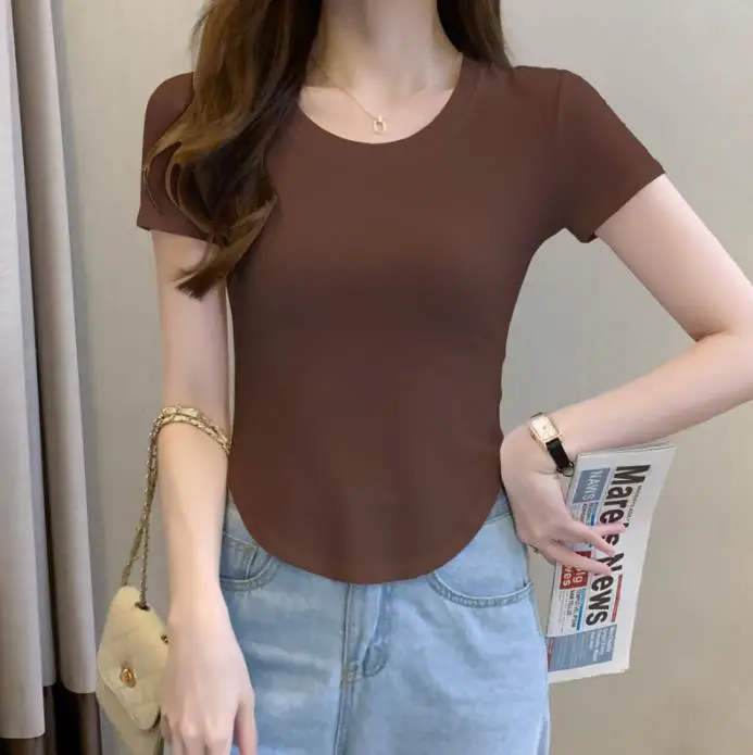 

White T-shirt Women's Short Sleeve Summer Slim Top