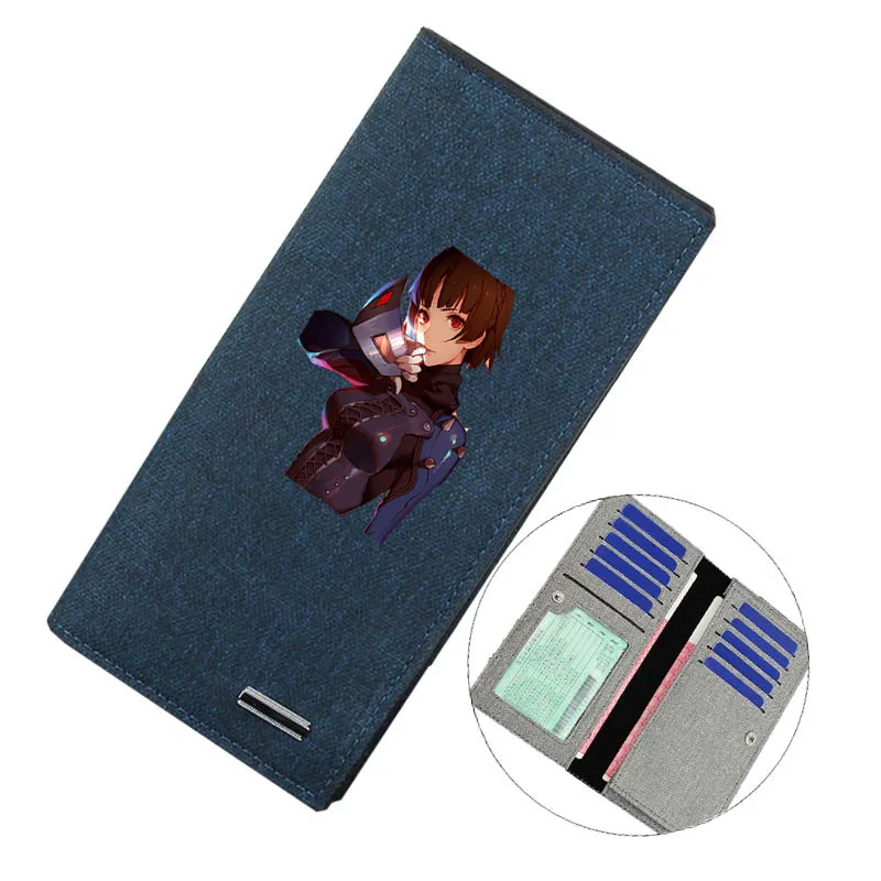 

Teenagers Canvas Cartoon Long wallet Money Cards Bags Kids Coin Bag Short Purse for anime Persona 5 Long Canvas wallet