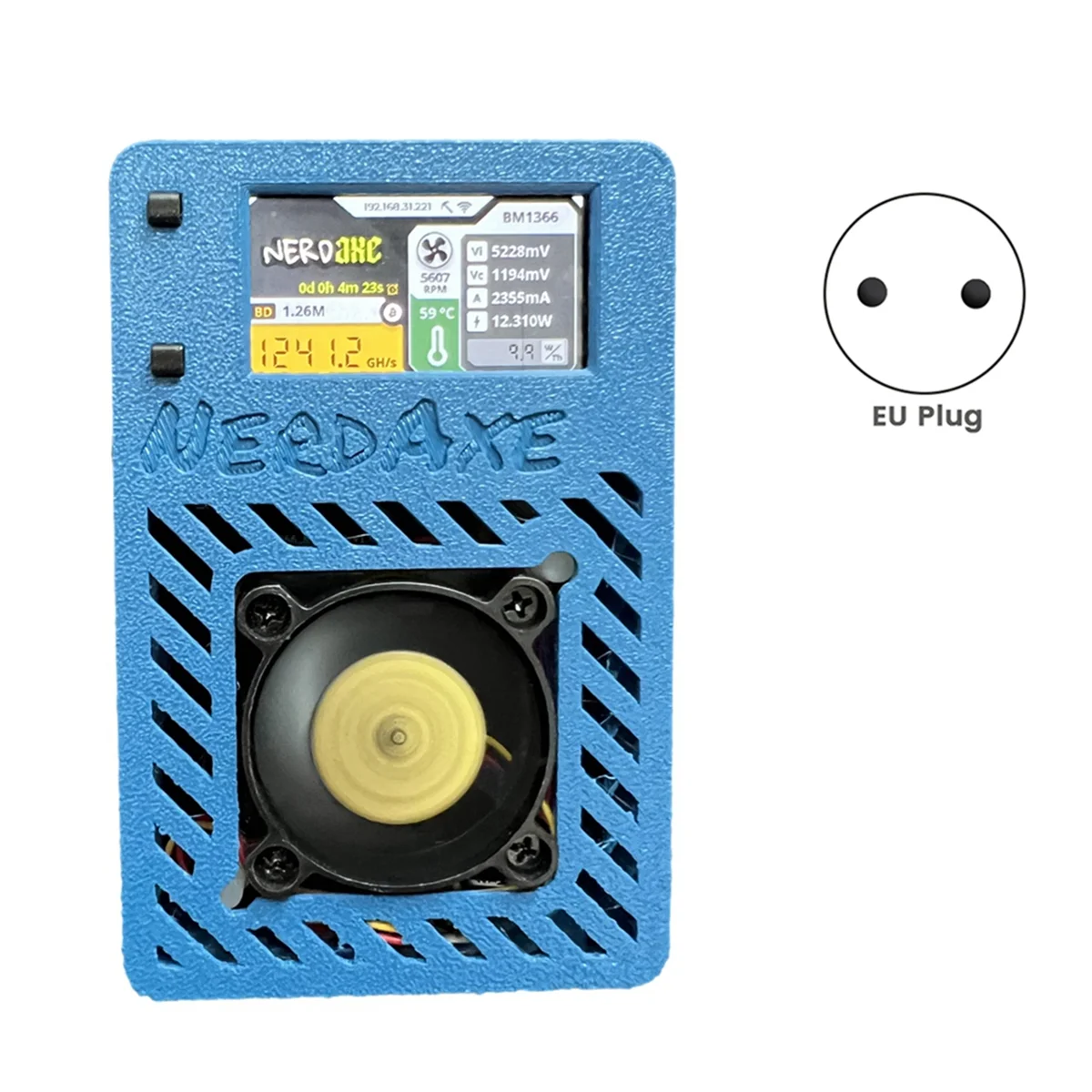 NerdAxe Miner Nerdminer 500Gh/S S19XP BM1366 ASIC Bitcoin Mini 1 9-дюймовый дисплей для добычи лотереи вилка