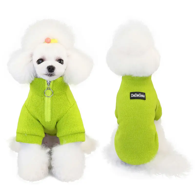 

Dog Clothes New Zipper Slim-fit Sweater Teddy Bichon Small Dog